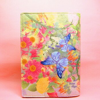江戸美袋　花と揚羽蝶　ブックカバーの画像