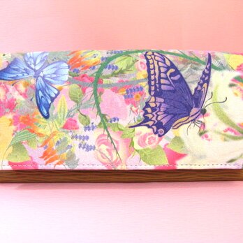 江戸美袋　花と揚羽蝶　長財布の画像
