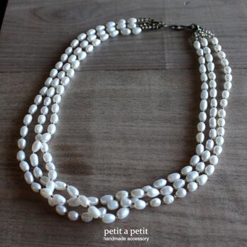 *受注製作rice pearl necklace nn45*