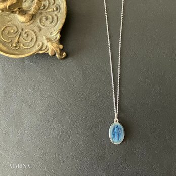 {ブルーメノウ}フランス奇跡のメダイのネックレス - blue silverの画像