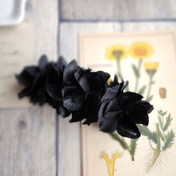 バレッタ ■ 紫陽花の花びら ■ ブラックの画像