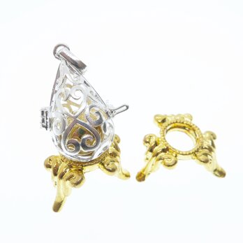 •✼送料無料✼•幸運を呼ぶ雫型のガムランボール༺揺らすとシャラン♪癒しの音色•*•SILVER925 / ヒーリングペンダント༻