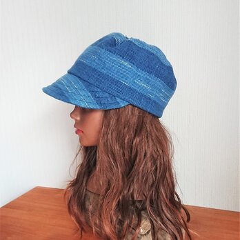 Casquette : indigo borderの画像