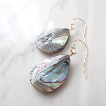 K14GF abalone shell pear shape pierceの画像