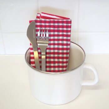 手ぬぐい【 縞々格子 】薔薇色×灰