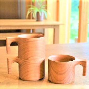 【◎ 大人気・プレゼントにも 】たっぷり入る 木製マグカップ　wooden mag　山桜0049の画像