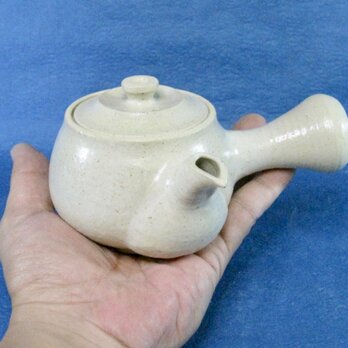 陶器 手作り急須（小サイズ）　藁白釉　【190907】の画像