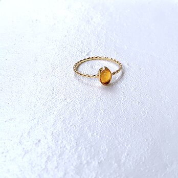 十金小型天然石入縦捻指輪黄水晶 rr-80-ciの画像