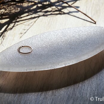 無色透明ガラスのインテリアトレイ -「 KAZEの肌 」● 19cm