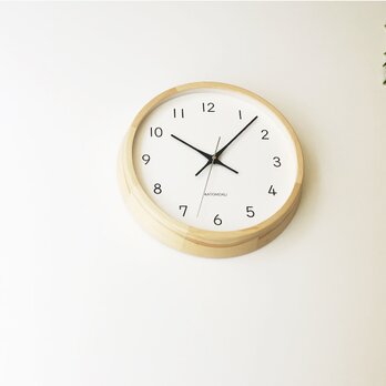 KATOMOKU muku clock 13 ヒノキ km-104HIRC 電波時計 連続秒針 掛け時計の画像