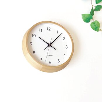 KATOMOKU muku clock 13 ヒノキ km-104HIRC 電波時計 木製 無垢材の画像