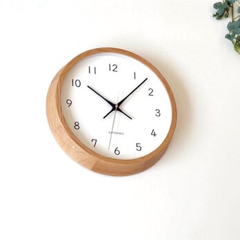KATOMOKU muku clock 13 オーク km-104OA 掛け時計 木製 無垢材の画像