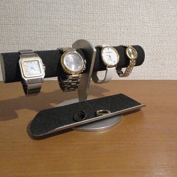 彼氏へのプレゼントに　ブラックトレイ付き4本掛け腕時計ディスプレイスタンド 　受注販売 　181111の画像