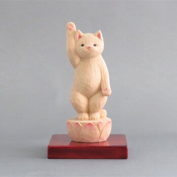 木彫り　誕生猫仏　猫仏1924の画像