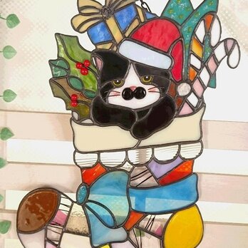 おじさん顔猫さんのクリスマスオーナメントの画像