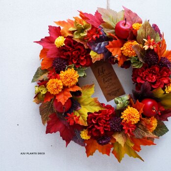 Autumn Harvest Wreath  38cm （造花）の画像