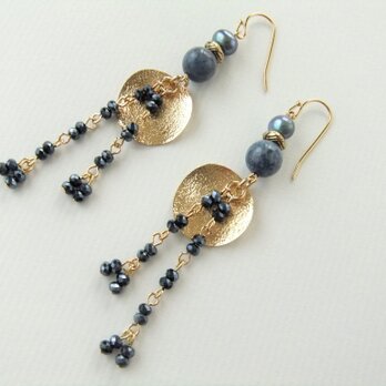 SALE  金具変更OK　Pierces or Earrings　淡水パール　ソーダライト（P0897）の画像