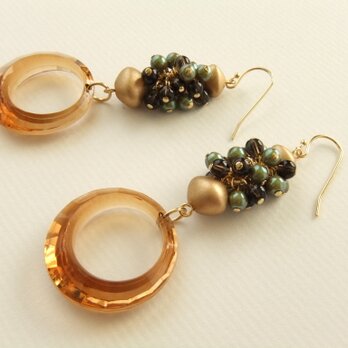 SALE  金具変更OK　Pierces or Earrings　スモーキークォーツ　ヴィンテージ（P0898）の画像