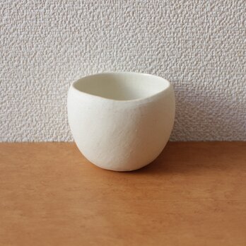 陶器　育てるウツワ 揺ら フリーカップ 白 顔料赤 地シリーズの画像
