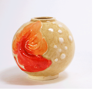 金魚浮彫花瓶（中）の画像