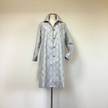 白大島紬のコート    着物リメイクの画像