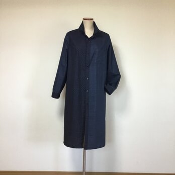 大島紬のロングブラウス      着物リメイクの画像