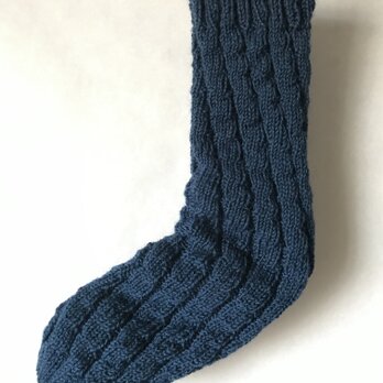 手編み靴下  青鈍（あおにび）フリーサイズの画像