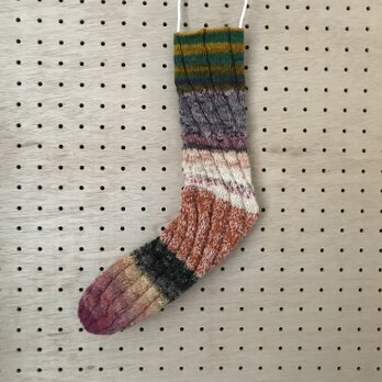 手編み靴下 フリーサイズ　スパイラル編みの画像