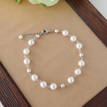 ６㎜パールブレスレット②【ホワイト・ナチュラル】