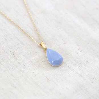 陶器の雫ジュエリー型ネックレス / ブルー