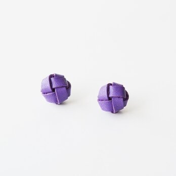 本革〈紫〉たま ピアス・イヤリングの画像