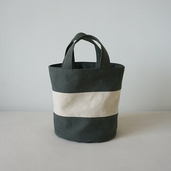 OVALTOTE - stripe -Ⅱ (M) / armygreen & ecruの画像