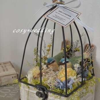 小鳥巣箱のリングピローの画像
