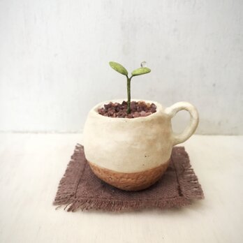 3260.bud 粘土の鉢植え マグカップの画像