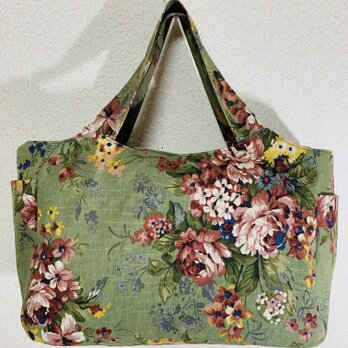 HAJIME AYUMU 花柄台形ハンドバック付け替えベルト付き オーダーメイド カジュアル グリーン