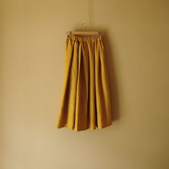 リネンのスカート　マスタードの画像