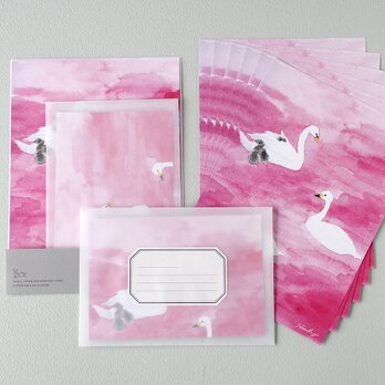 レターセット ピンクの湖の画像