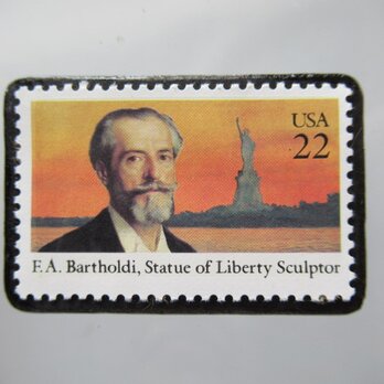 アメリカ　切手ブローチ5475