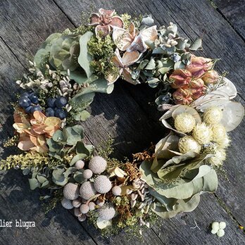 atelier blugra八ヶ岳〜ユーカリと紫陽花のWreathの画像