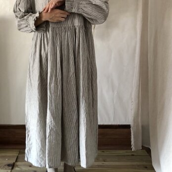 リネン コットン ロング ワンピース 〈 hickory 〉