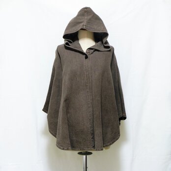 草木染めフード付きケープ