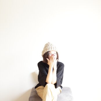 knit cap(beige) / ニット キャップ(ベージュ）の画像