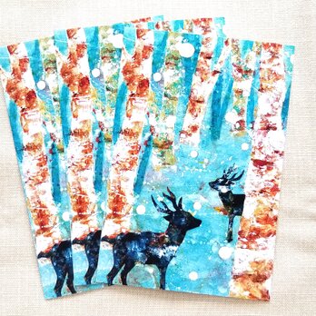 北欧風冬のポストカード３枚セットの画像