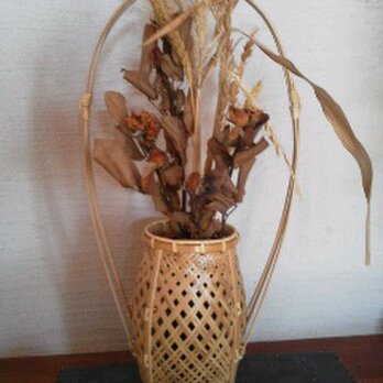 3本手つき網代編みかご（花籠）