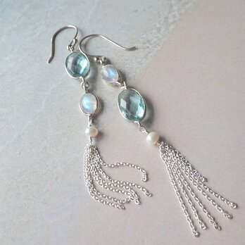 *sv925*Blue Moon Stone Seaside Earringsの画像