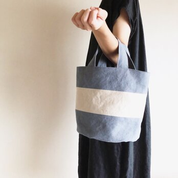 OVALTOTE - stripe -Ⅱ (M) / coolgray & ecruの画像
