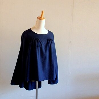 アシメントリー　ブラウス　うっすら起毛コットン