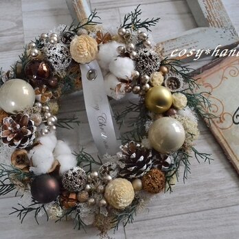 【送料無料】ミラーボールのXmas＊wreathの画像