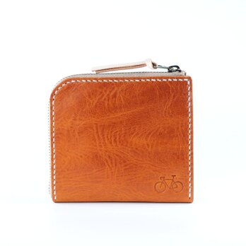 Ｌ字ファスナーのポケット財布（ブラウン）の画像