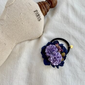 パープル berry ヘアゴム